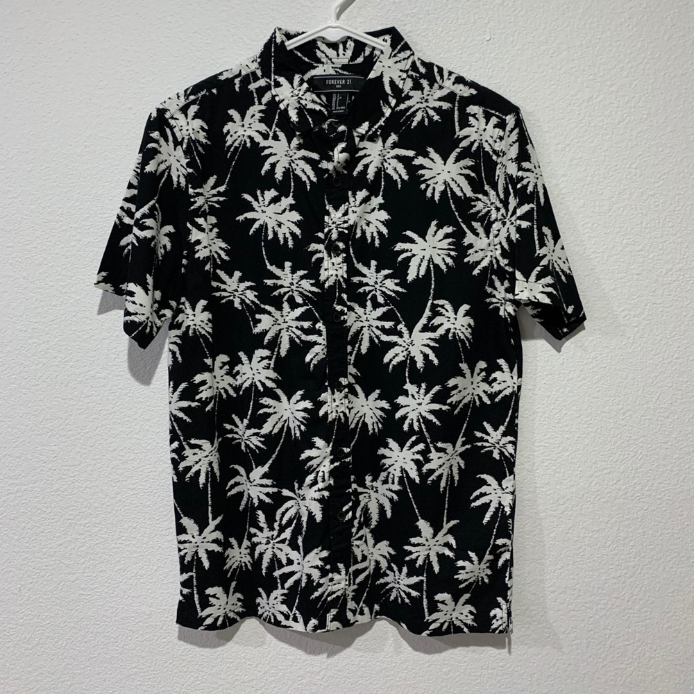 Forever 21 Palm Tree Button Down Shirt